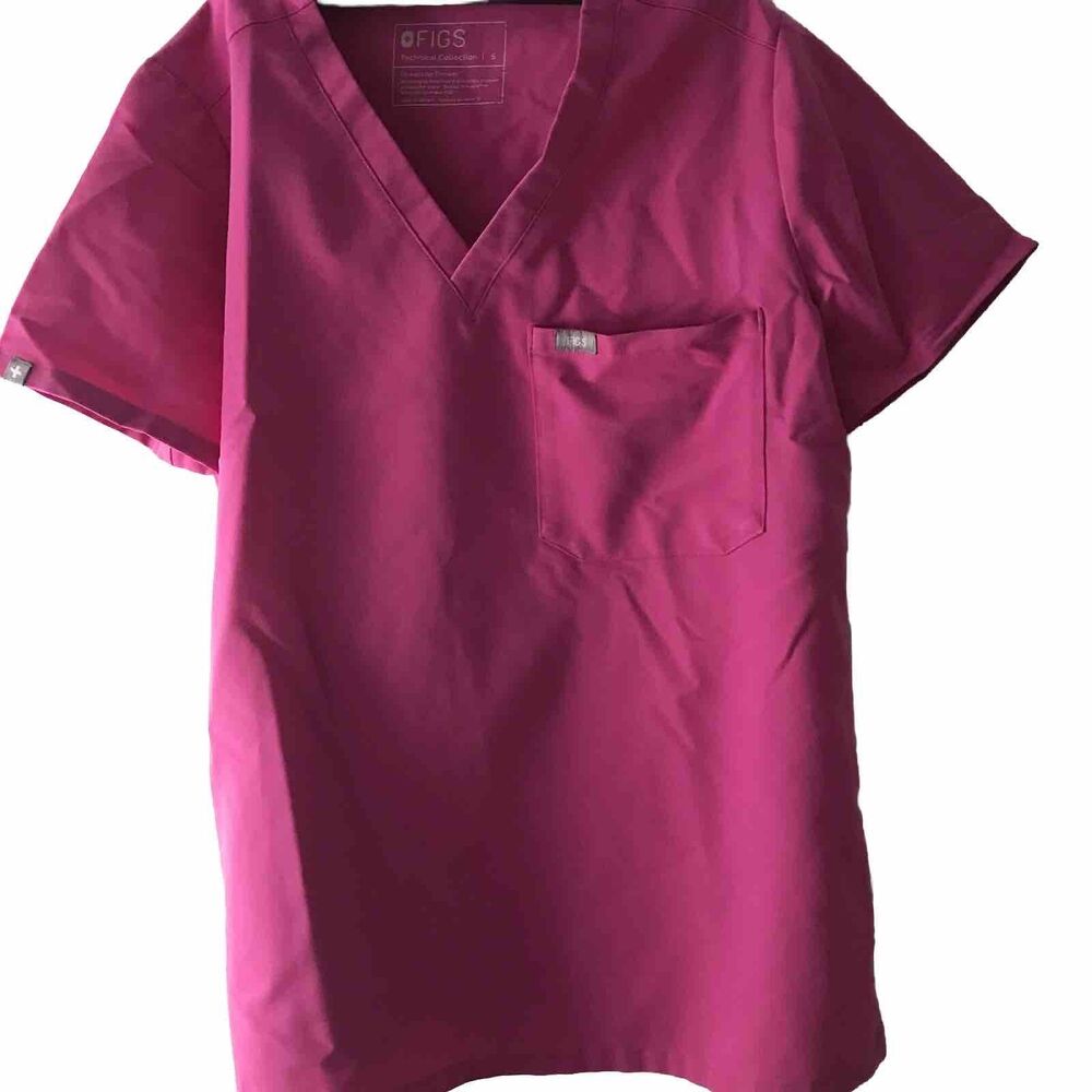 Figs Women’s Catarina One-Pocket Scrub Top Color Pink Size Small